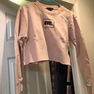 Pink crop top sweatshirt